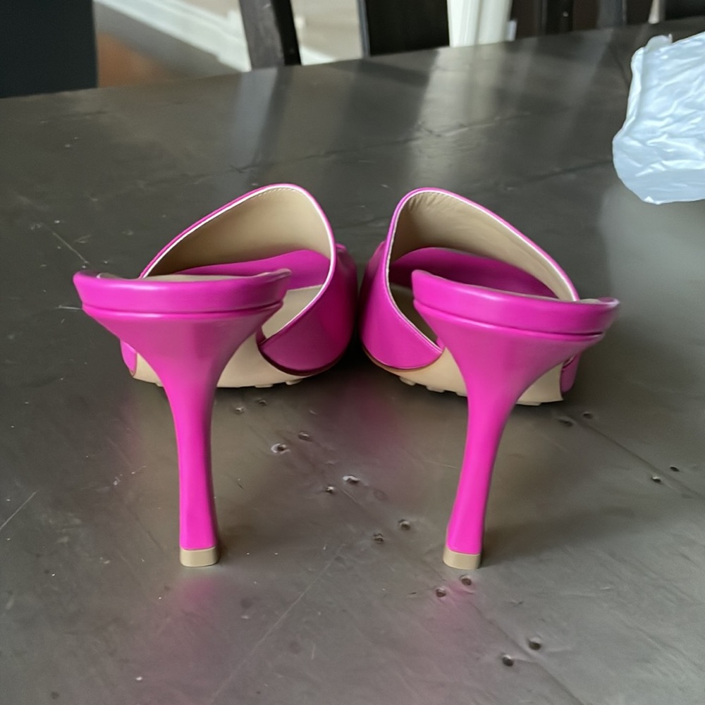 Bottega veneta pink leather nappa hollyhock pink sandal lounge sz 39 - Picture 6 of 9
